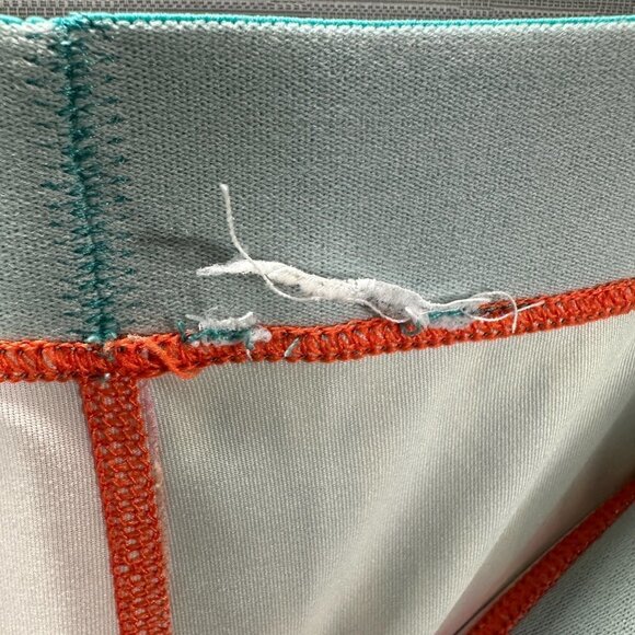 Nike Pro Pants Womens Medium Orange Stripe Stretch Compression Yoga Run Crop - Picture 8 of 8